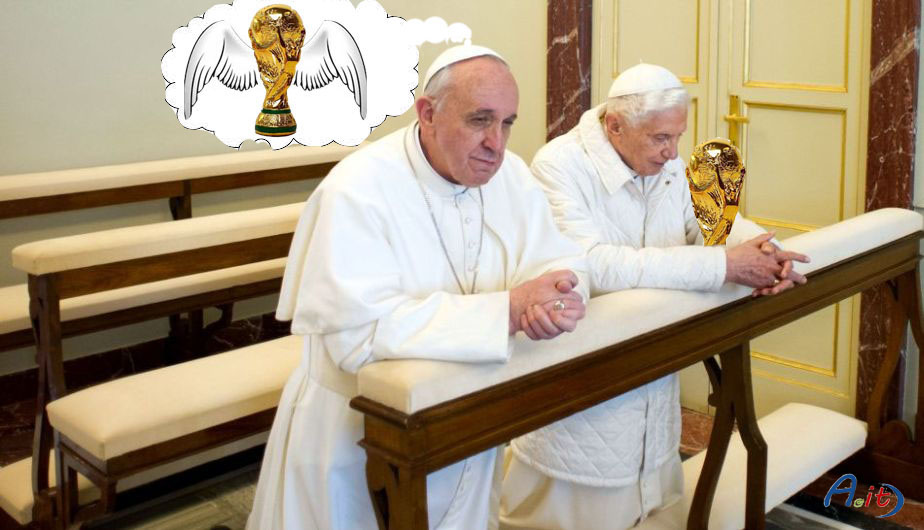 ALM calcio mondiali Bergoglio Ratzinger coppa ali logo