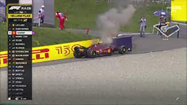 GPF1 austria - ferrari sainz in fiamme (foto web)