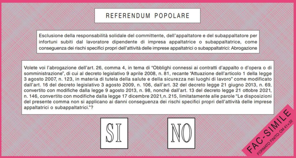 Scheda-rosa-quesito-4- referendum-2025 - attualita.it Fac-simile scheda rosa Quesito 4 Referendum 2025