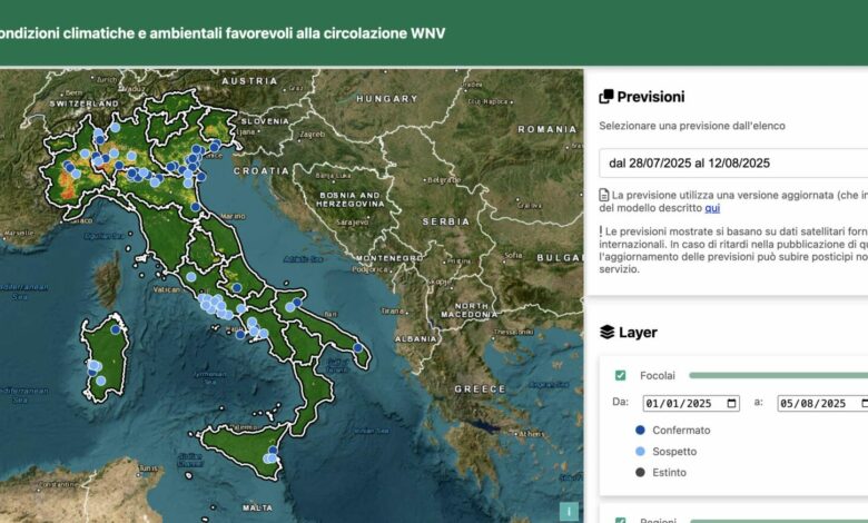 West Nile mappa - attualita.it West Nile mappa