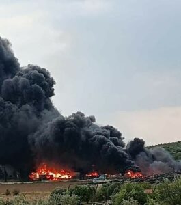 Incendio azienda Terre Sabine a Montelibretti