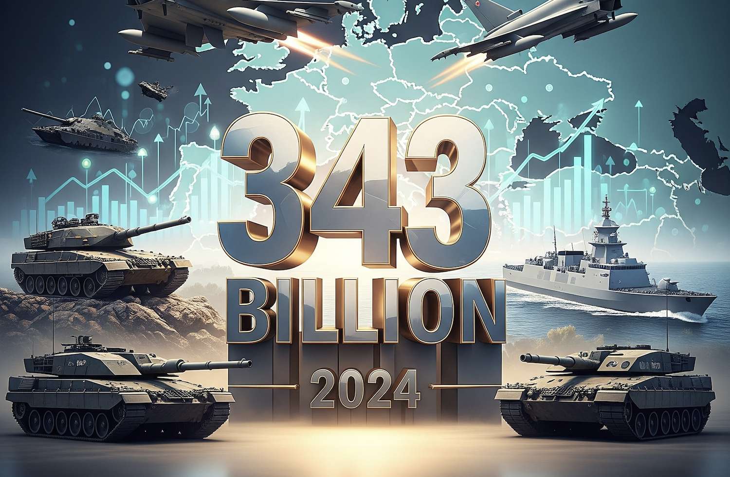 Boom europeo nella difesa: 343 miliardi spesi nel 2024, con un 2025 stellare