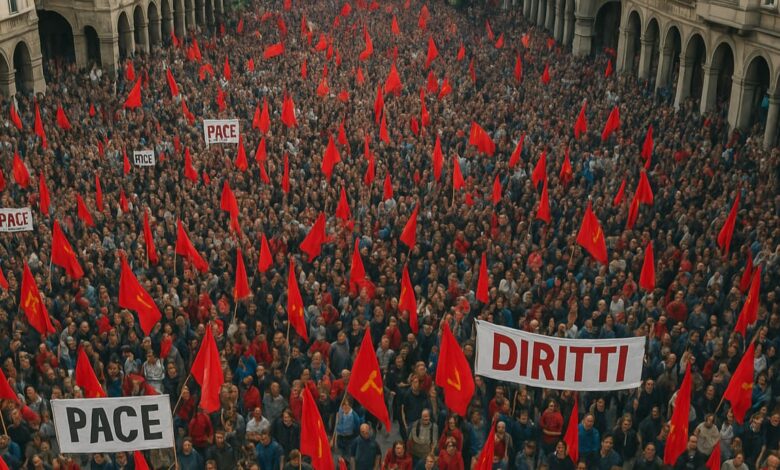 Sciopero oggi: un fiume umano