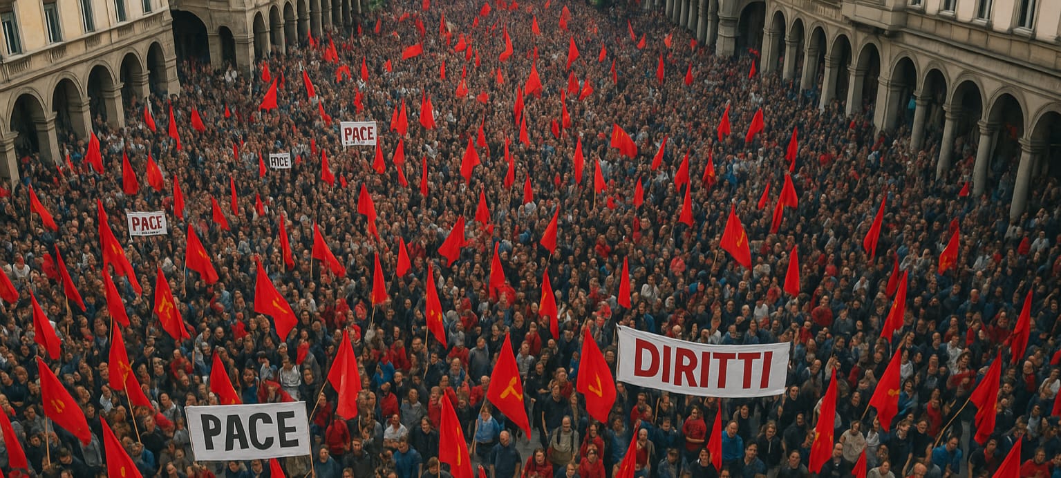 Sciopero oggi: un fiume umano
