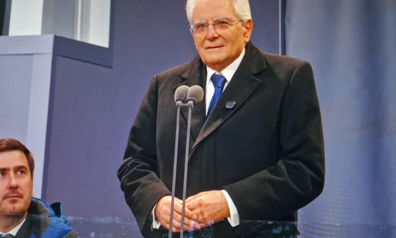 il presidente della Repubblica Italiana, on Sergio Mattarella all'inaugurazione delle Olimpiadi Invernali