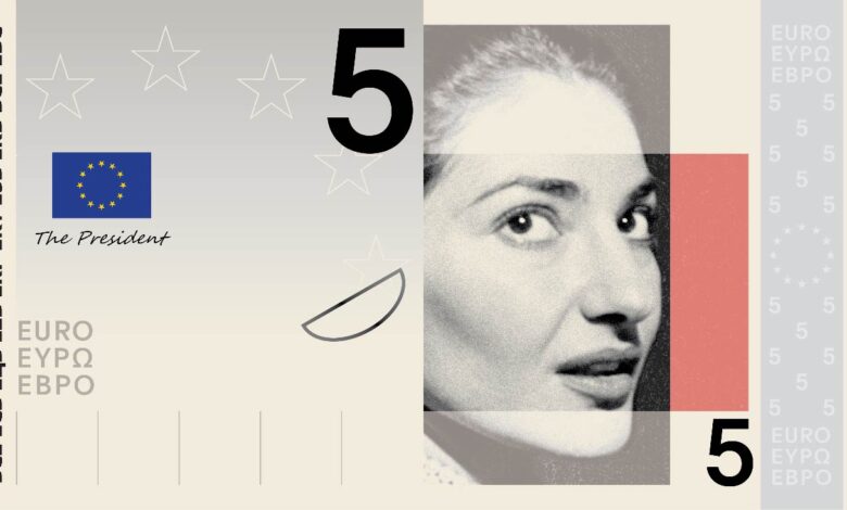 Nuova banconota in euro candidata "Disegno A"