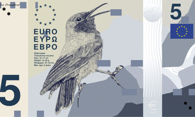 Nuova banconota in euro candidata "Disegno B" Fronte